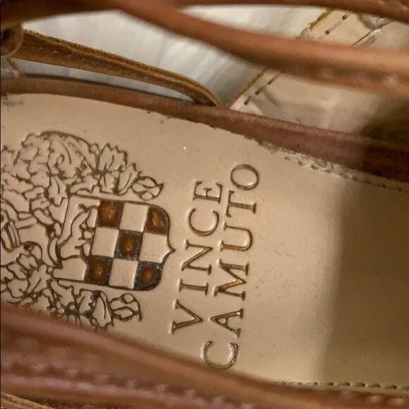 VINCE CAMUTO LEATHER POM POM LACE UP SANDA… - Picture 5 of 8